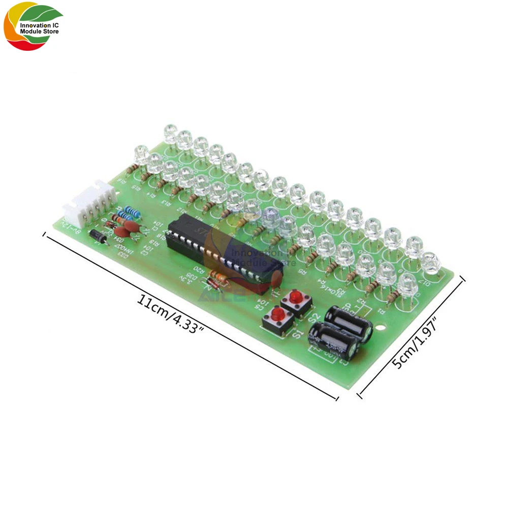 MCU regulowany wyświetlacz tryb LED VU wskaźnik poziomu wzmacniacz Audio 16 LED podwójny kanał moc dźwięku Adapter moduł równowagi 8-12V