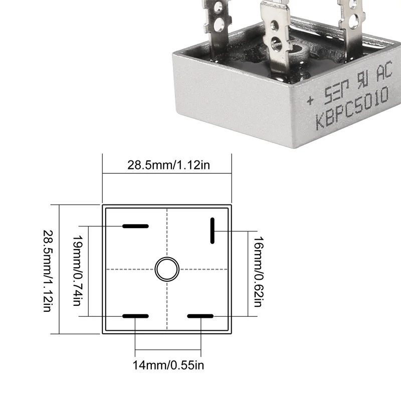 Diodo rectificador de puente KBPC5010 50A 1000V, circuito integrado Original, monofásico, 12 unids/lote