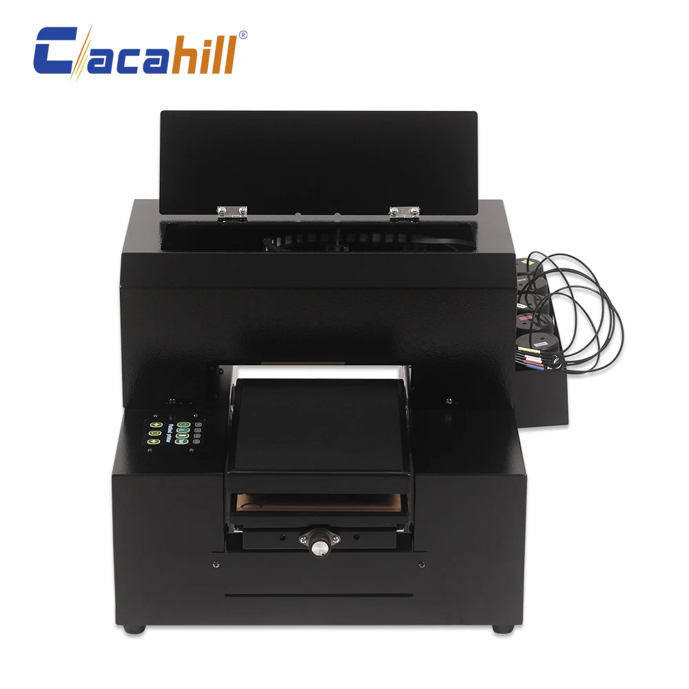 

Label maker UV inkjet printer A4 flatbed using Epson L800 print head for logo/T-shirt/bag/card printing