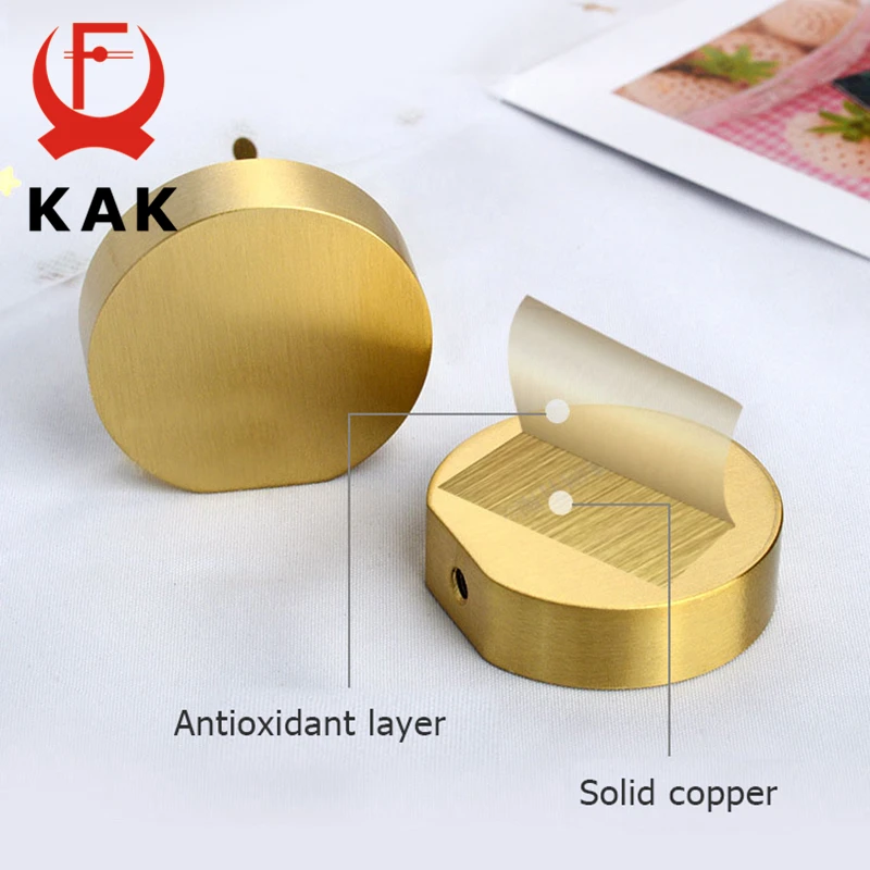 KAK Brass Furniture Handles Copper Cabinet Knobs Wardrobe Dresser Drawer Knobs Kitchen Cupboard Chinese Style Door Handle Pulls