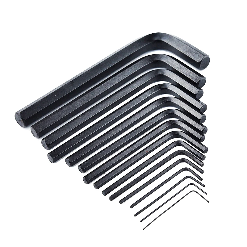 30Pcs Allen Key Hex Set Inch And Metric Size Black Oxidised Surface With Foldable Storage Case Color Send Randomly