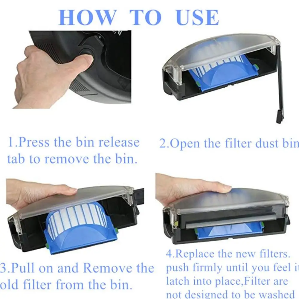 Hepa substituição do filtro escova para irobot roomba 500 600 series 536 550 551 620 650 690 680 660 aspirador de pó peças acessórios