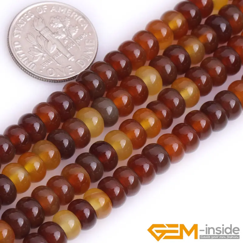 

Rondelle Spacer Yellow Carnelian Beads Natural Stone Beads DIY Loose Beads For Jewelry Making Strand 15 Inches Wholesale !