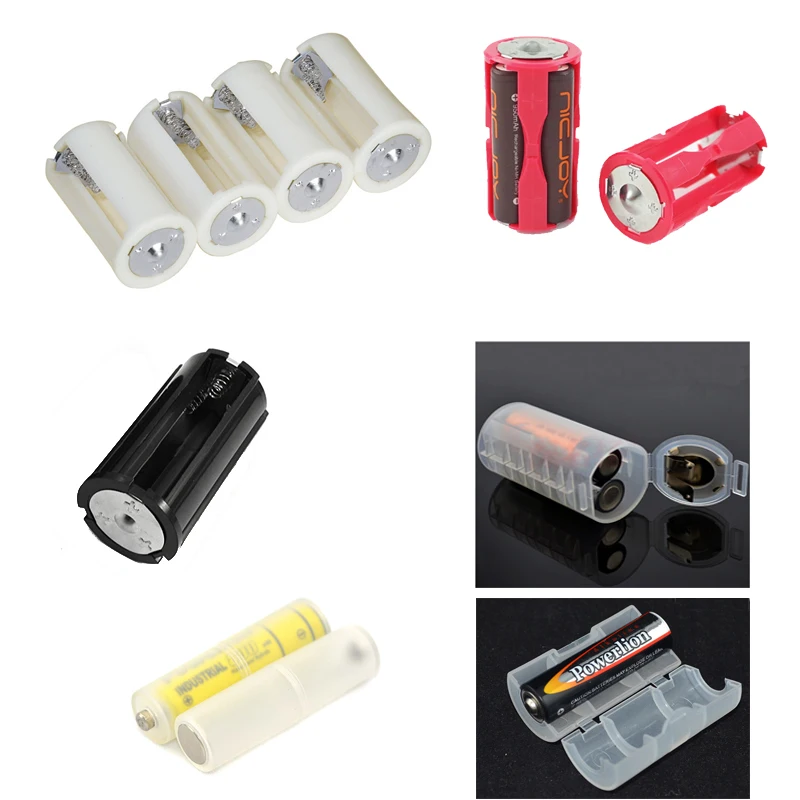 1Pc Parallel Battery Convertor Adapter (AAA to AA, AAA to C, AA to C, AA to D,3 x 18650) Muti-sizes DIY Battery Holder Cases Box