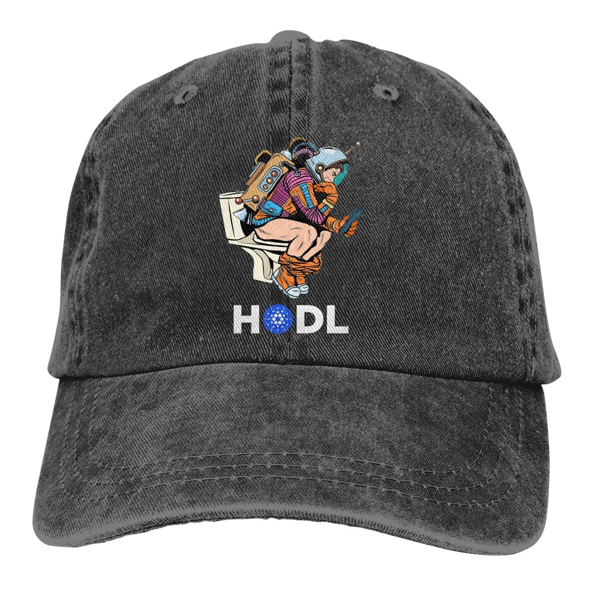 

Astronaut Hodling ADA On Toilet Hodl Space Man The Baseball Cap Peaked capt Sport Outdoor Custom Cardano Cryptocurrency Hats