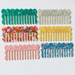 Korean Design Acetate Hair Combs Marbling Leopard Colorful Hairdressing Comb Hair Brush For Women Girls Hair Styling Tool