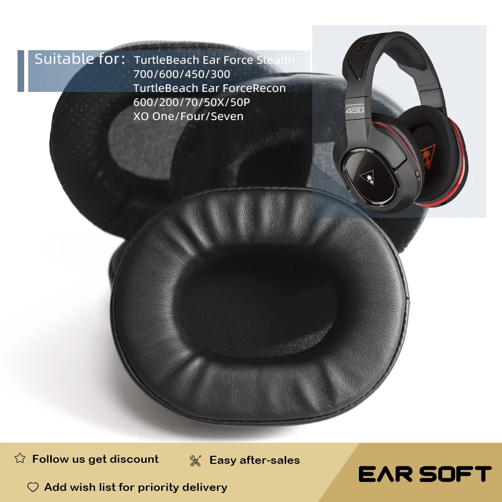 

Earsoft Replacement Cushions for TurtleBeach Ear Force Stealth 700/600/450/300,Recon 600/200/70/50X/50P,XO One/Four/Seven