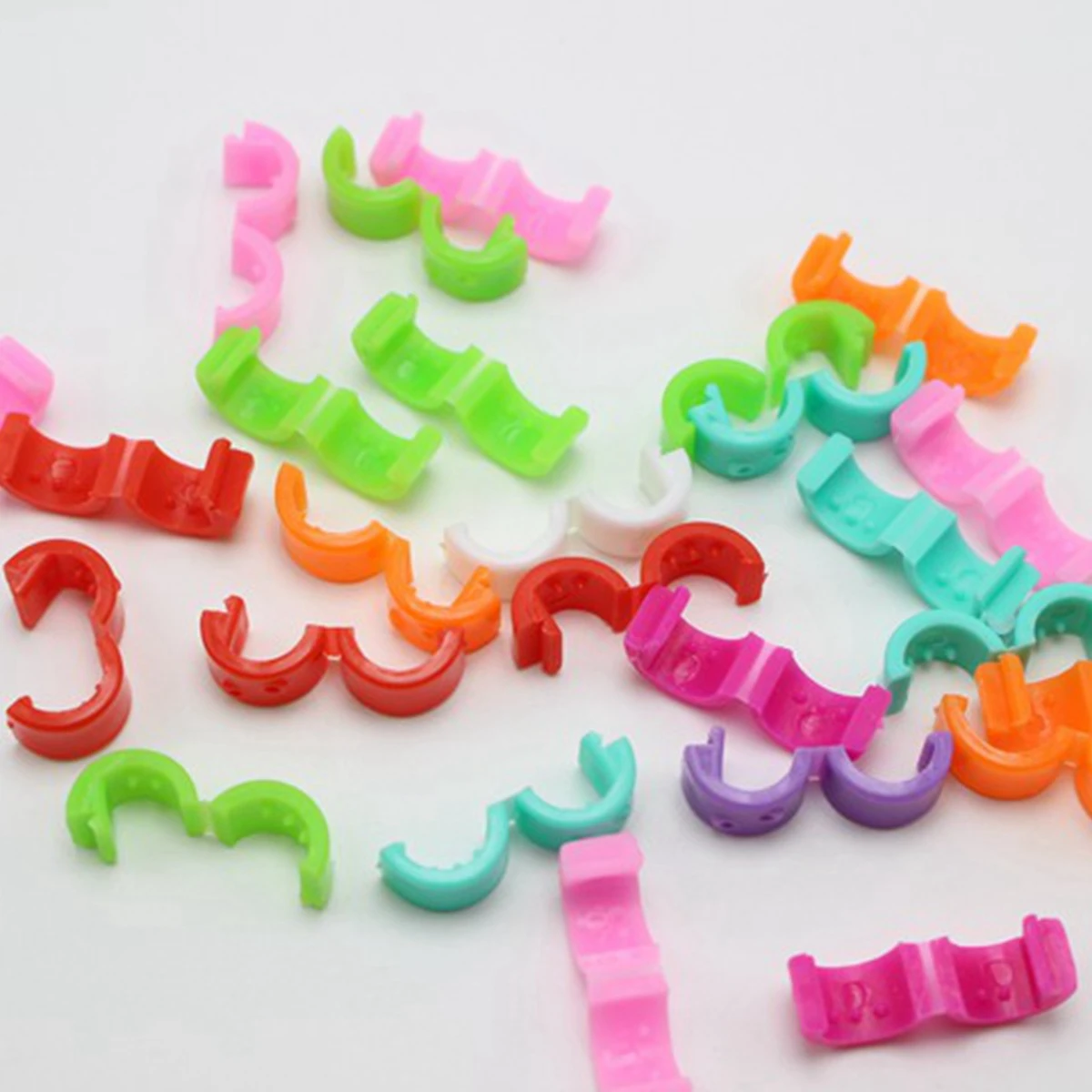 100 mieszane kolor plastikowe okrągłe koło Mini włosy spinacze 12X7mm Dreadlock koralik