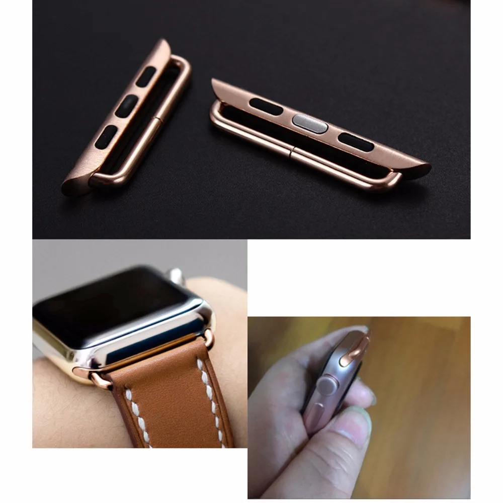 Adapter connector For Apple Watch band 44mm/40mm 45mm/41mm 42mm/38mm Stainless Steel connector iwatch apple watch 5 4 3 se 6 7 8 image 5