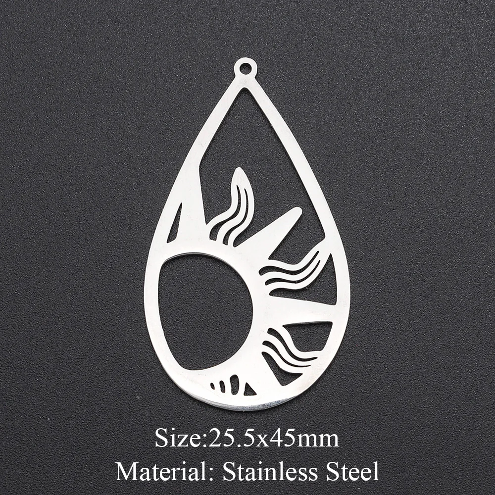 5 قطعة/الوحدة 316 الفولاذ المقاوم للصدأ الشمس نجمة القمر الأرض كوكب سحر قلادة النتائج بالجملة OEM الطلب مقبول