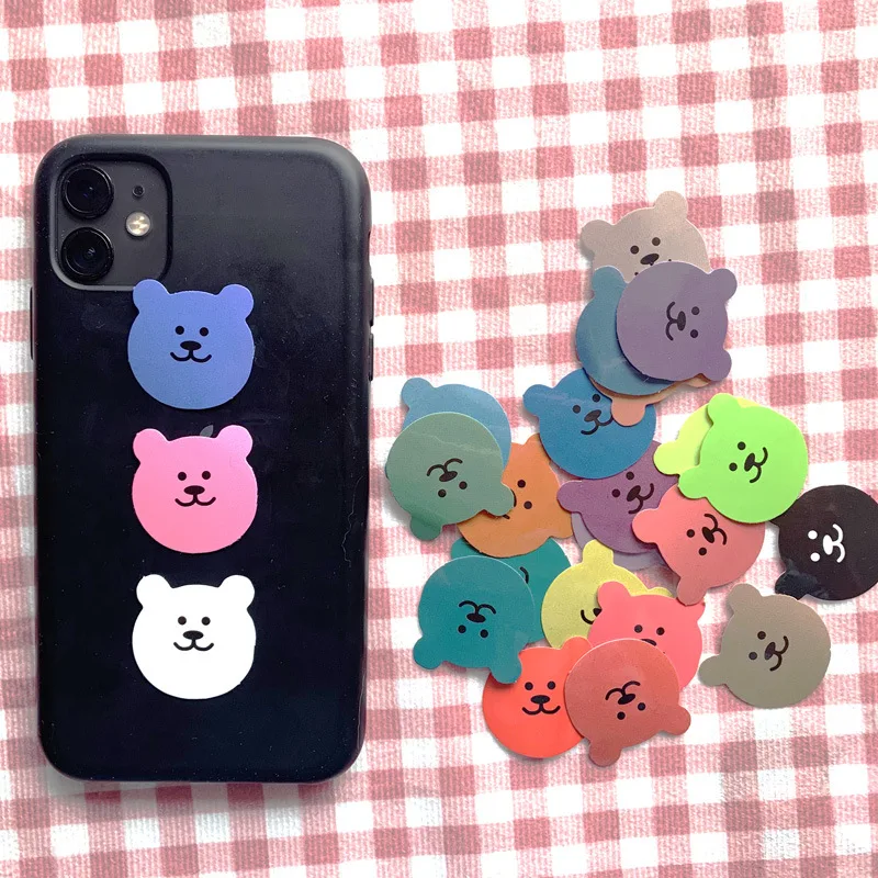 30 Sheets Rainbow Candy Color Bear Cute Sticker Pack Pvc Waterproof Photo Tool Notebook Mobile Phone Sealing Decorative Sticker