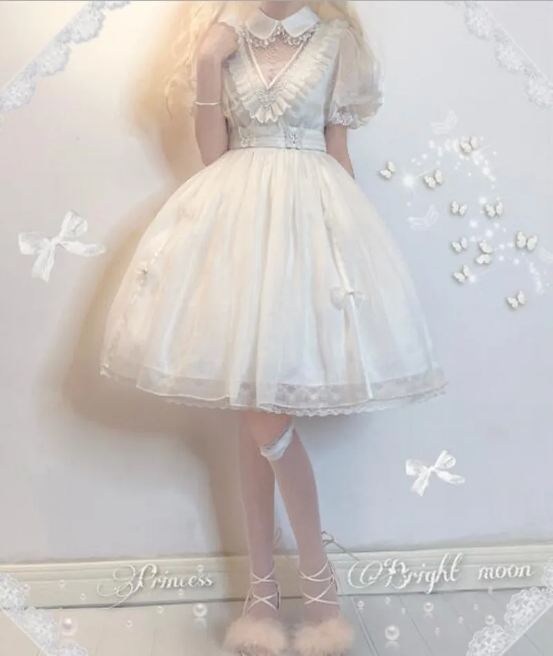 Robe de princesse pour fête thé Lolita, tenue Vintage, taille haute, style victorien, Kawaii, gothique, Lolita Op Loli Cos