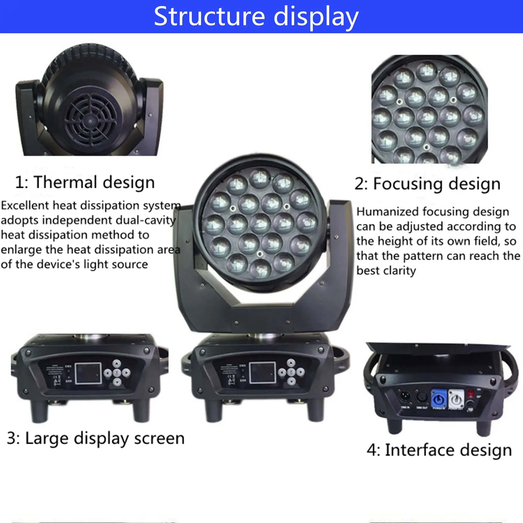 Hot sale 19x15W NEW Version of CTO and ECO function led wash zoom 19x15w rgbw moving head light zoom wash moving head lyre