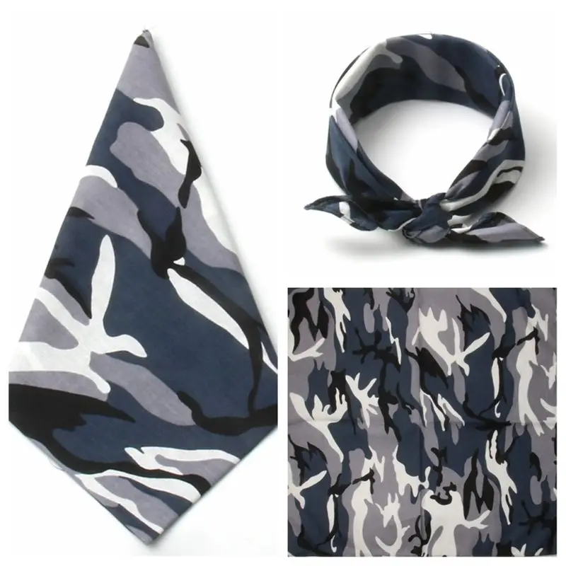 Unisex Camouflage Print Cotton Bandanas Military Tactical Headwrap Outdoor Jungle Wristband Sports Cycling Square Scarf Headwear