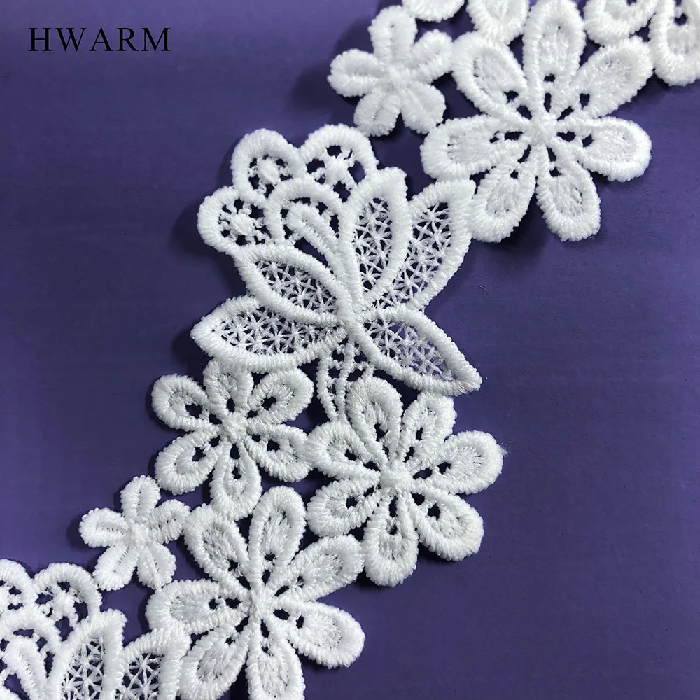 10yard High Quality 5.7cm White Embroidery Lace For Crafts African Fabric 2021 Sewing Trim Accessories Diy Women Wedding Skirt