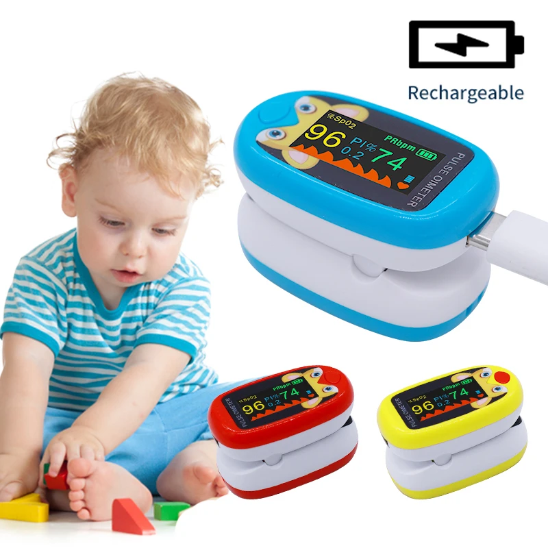 Pulse Finger Oximeter Rechargeable USB Blood Oxygen Level Accurate Oximetro and Digital Thermometers for Baby Adults Non-contact