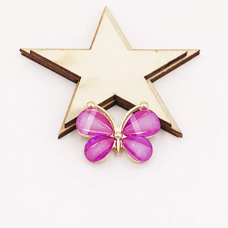 10 Stück/Los 2,2*2,8CM Harz-Legierung Flache Schmetterlingsknöpfe für DIY-Kleidungsapplikationen, Metall-Hochzeitsverzierung, Schmuck und Bastelarbeiten – Detail 13
