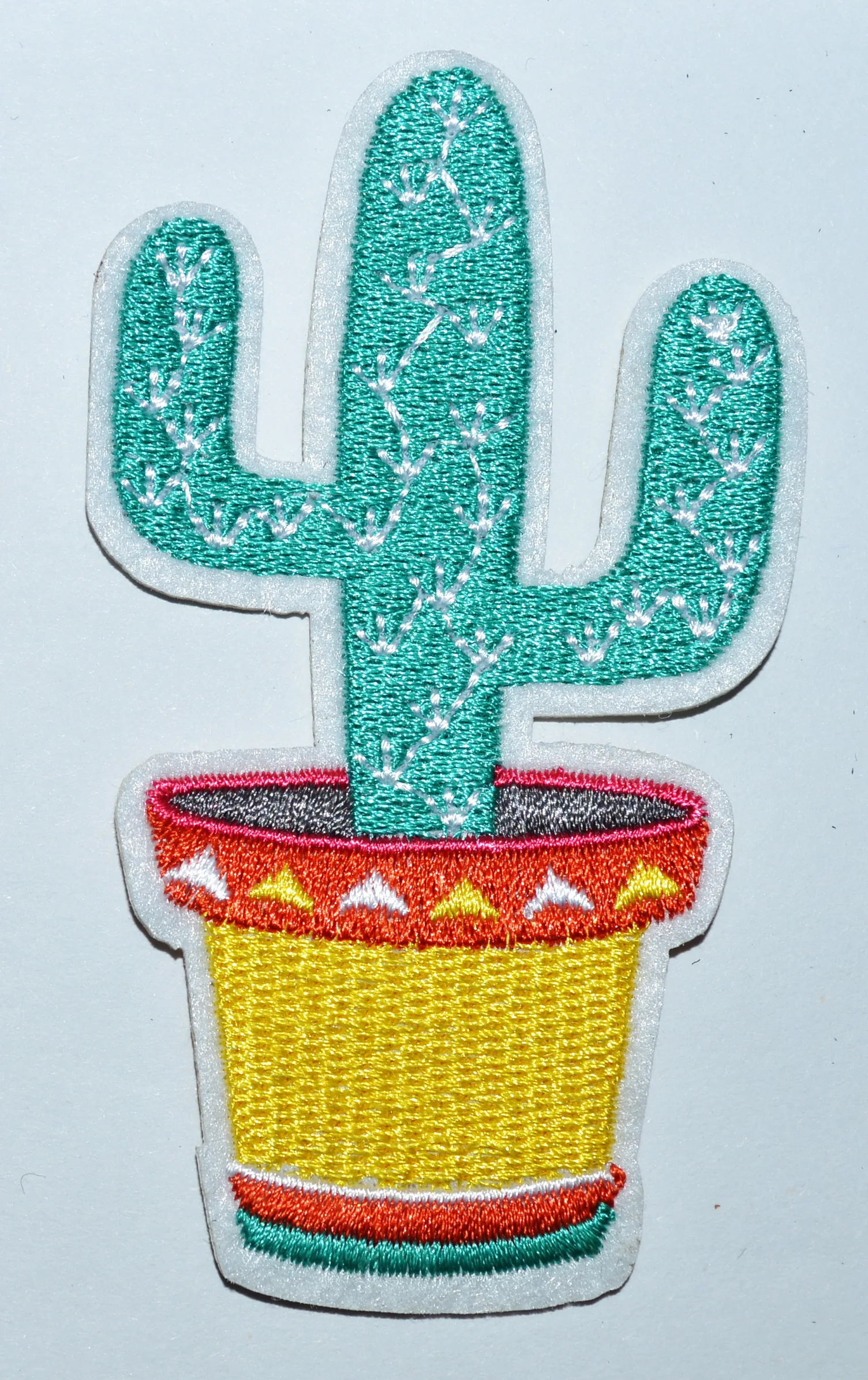 (5 pcs) Cactus desert flower southwest embroidered applique iron on patch new ( about 5.5 * 9.5 cm)