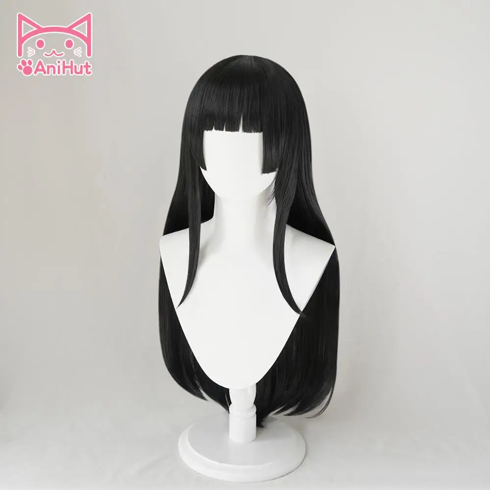 【AniHut】Shirokane Rinko Wig Game BanG Dream! Cosplay Wig Black Synthetic Women Hair Anime Bandori Shirokane Rinko Costume