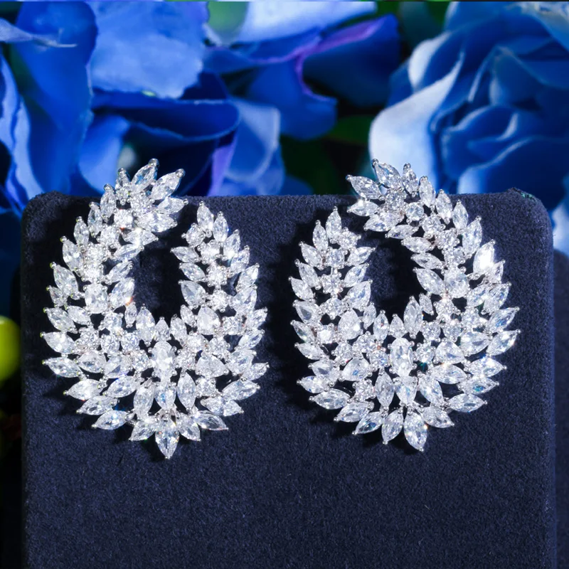 CWWZircons Luxuriöse, beliebte Wassertropfen-Ohrringe mit Mikro-Pavé-Zirkonia, Naija Hochzeitsohrringe, modischer Damenschmuck für Partys, Großhandel E0338 – Detail 8