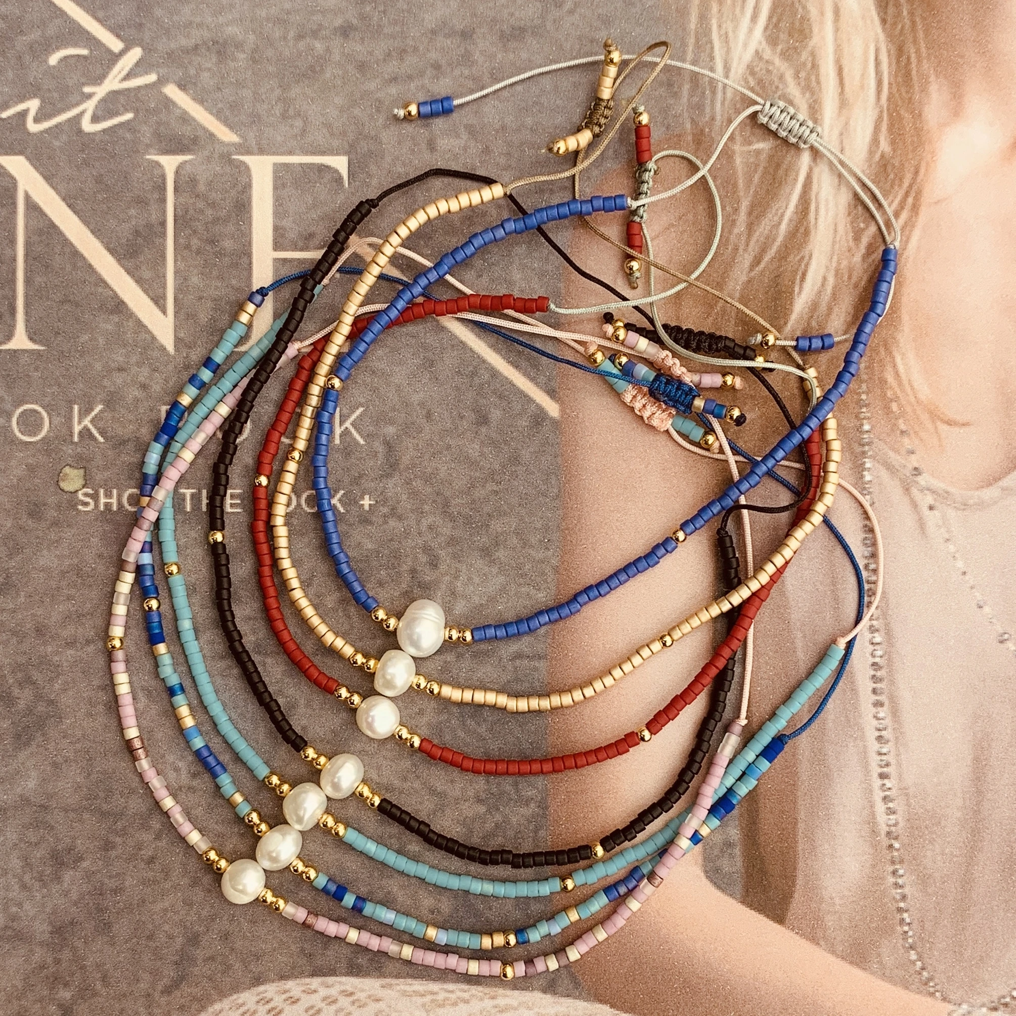 Go2boho Miyuki bransoletka dla dziewczyny przyjaźń proste bransoletki z pereł słodkowodnych dla kobiet Pulseras Femme biżuteria Boho prezent