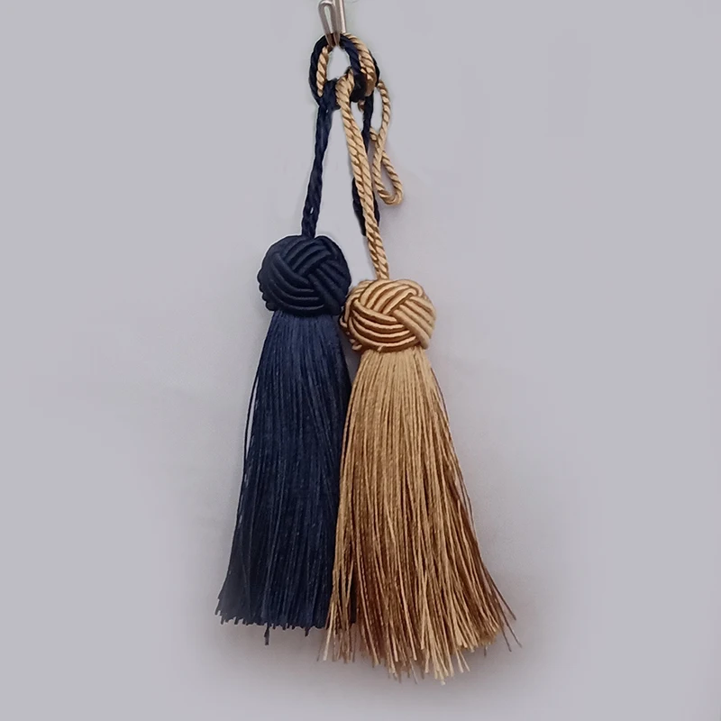 2Pcs Small Tassel Curtain Accessories Fringe Hanging Pendant Key Tassels DIY Sewing Curtains Decor Cord Trim Ribbon Tassels