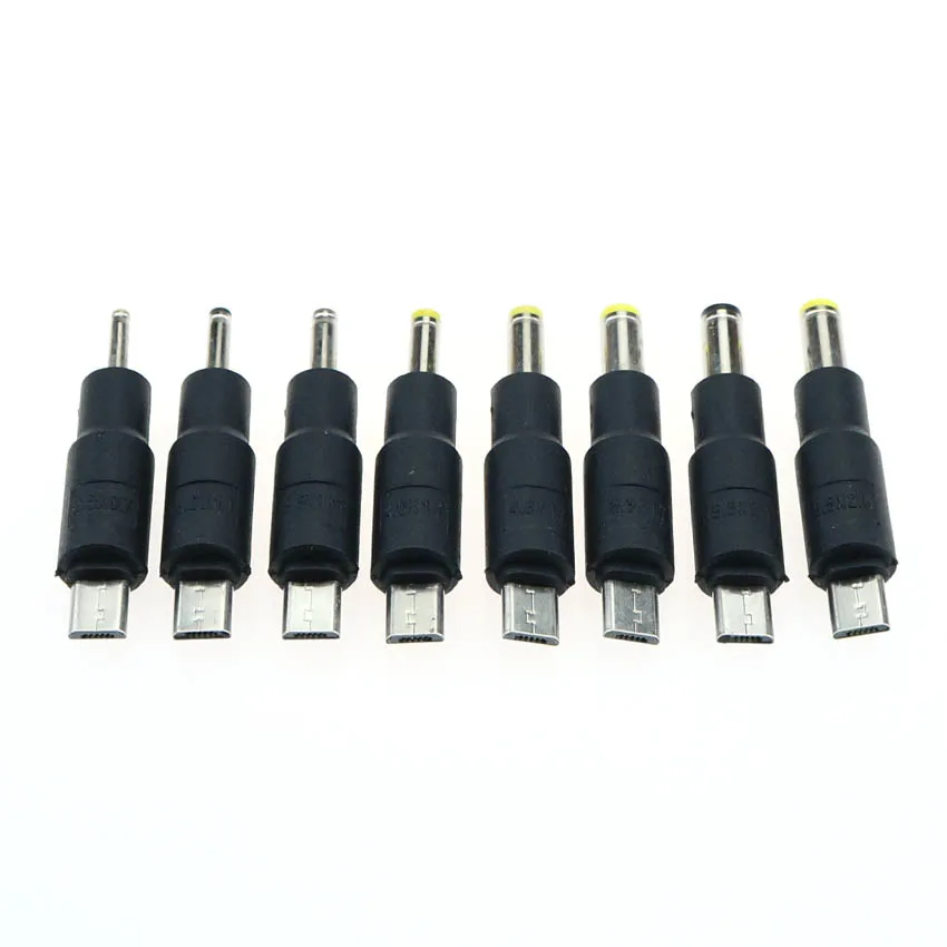 Yuxi ไมโคร USB ตัวผู้มาเป็น DC 5.5*2.5 5.5x2.1 1.7 4.8*1.7 4.0*1.7 3.5*1.35 3.0*1.1 2.5*0.7มม. อะแดปเตอร์ชาร์จไฟ DC สำหรับแล็ปท็อปตัวผู้