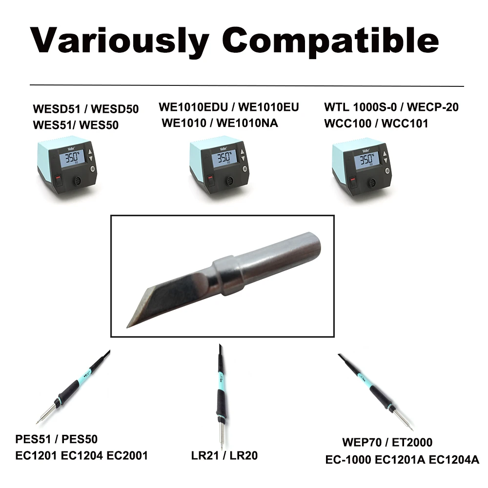 ETKN Solda Substituição Ponta Da Faca 4.57 milímetros Fit WELLER WES51 WES50 WESD51 WE1010NA WE1010EU PES51 LR21 LR20Welding Bit