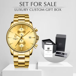 CHEETAH Mens Watches Top Brand Stainless Steel Waterproof Quartz Wristwatch Date Sport Watch For Men Gold Clock With Box