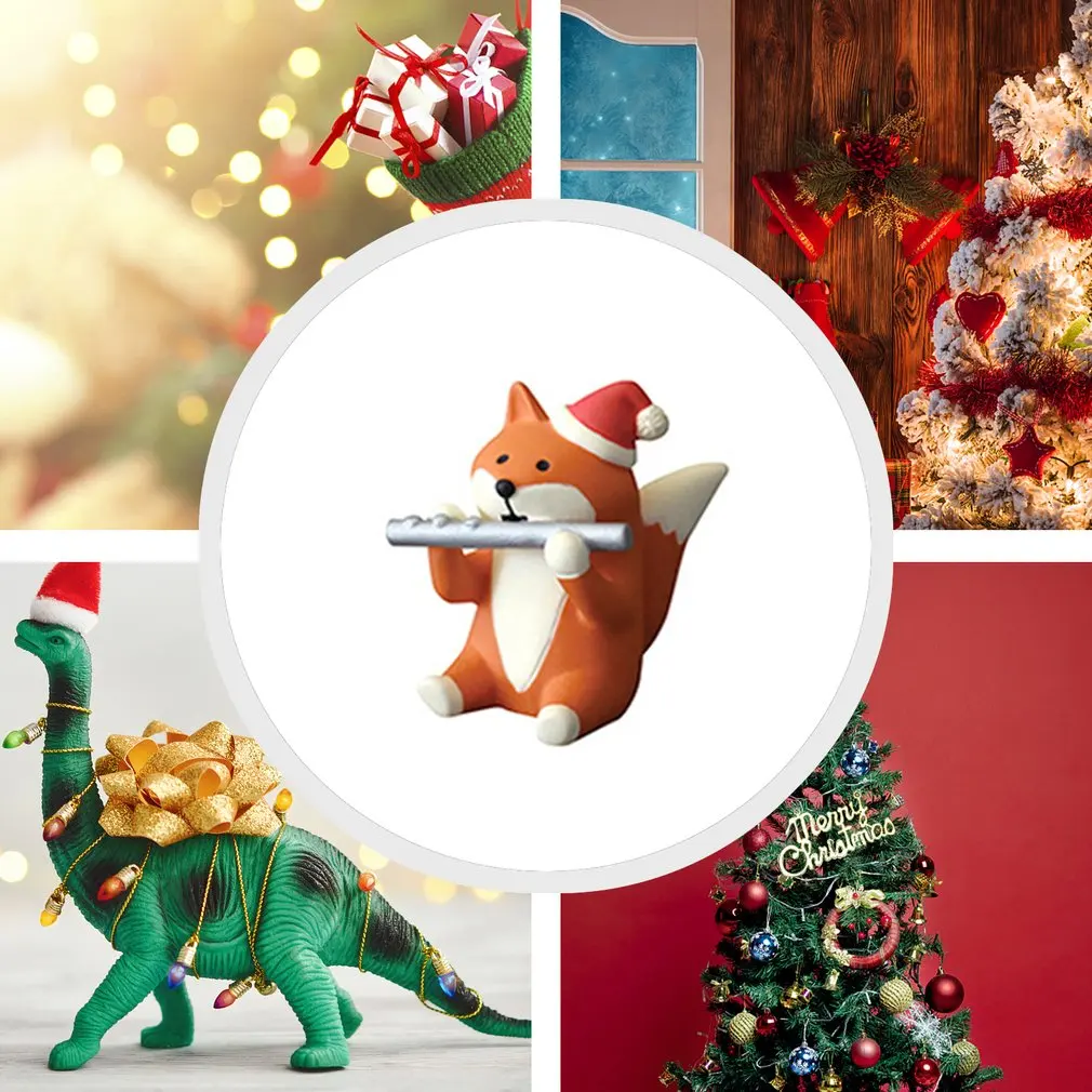 Boże narodzenie miniatury śnieg dekoracje figurki DIY miniaturowe postacie Mini żywica ozdoby świąteczne urodziny prezent dla dzieci