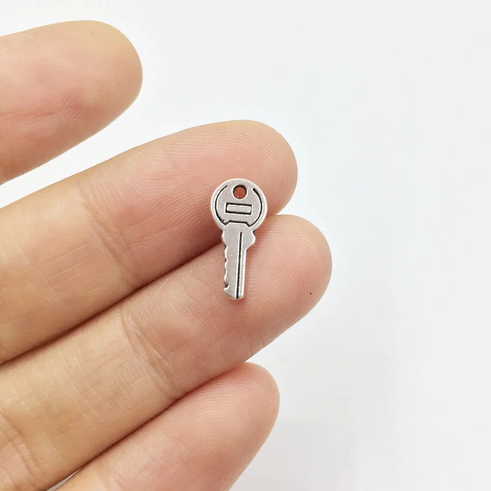 Eruifa 20pcs 6*13mm Mini Key Zinc alloy Charms Pendent Jewelry DIY Handmade