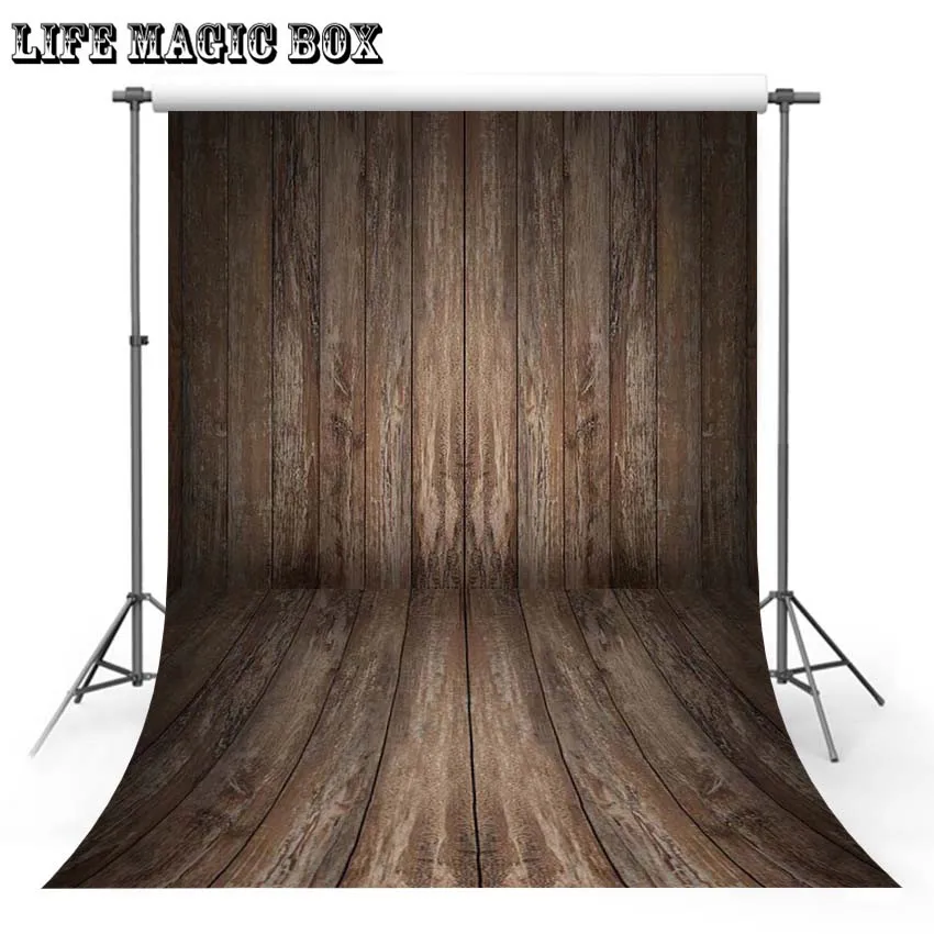 LIFE MAGIC BOX Dark Brown Wedding Photography Wooden Wall Green Background Plain Black Background Little Star Backdrop Floor-464