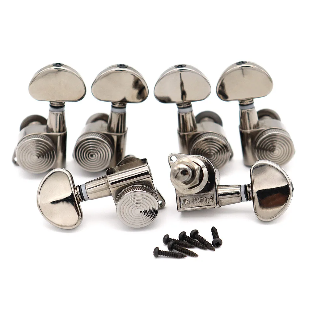 1set Jin-Ho Guitar Locking Tuning Pegs 3L3R for Acoustic Electric Guitar JN03-SP Black Nickel/Gold