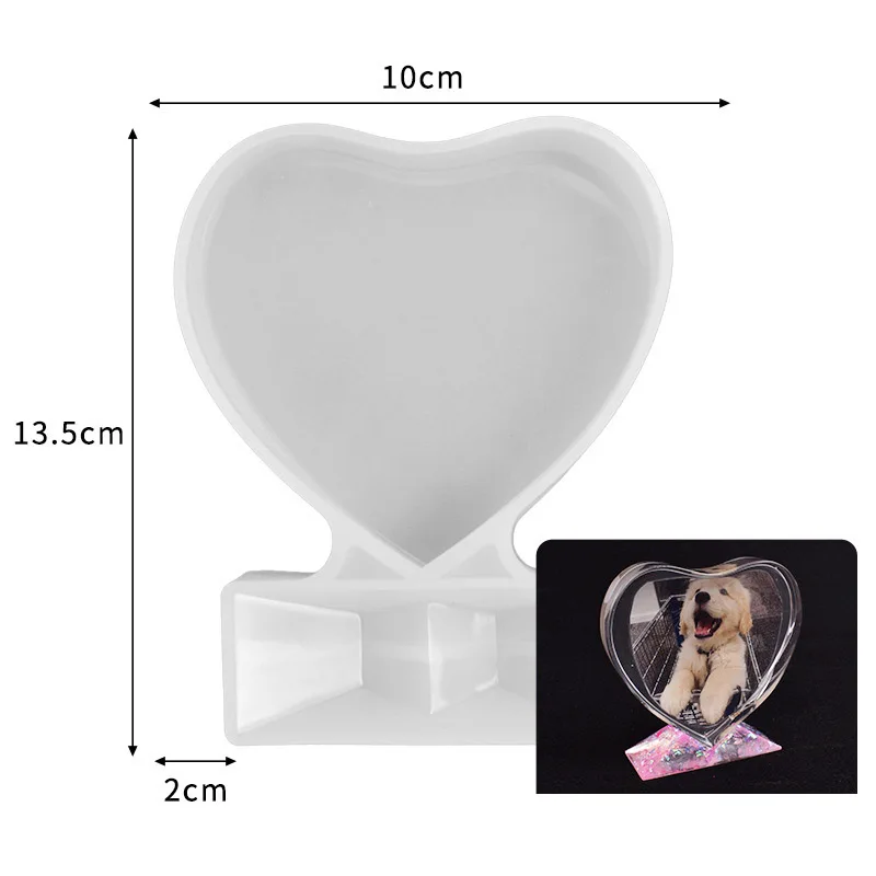 Cadre Photo Coeur Moules Résine Cadre Photo Cœur - Lot De 2 Silicone - - Cadeaux Personnalisés Diy Déco Romantique