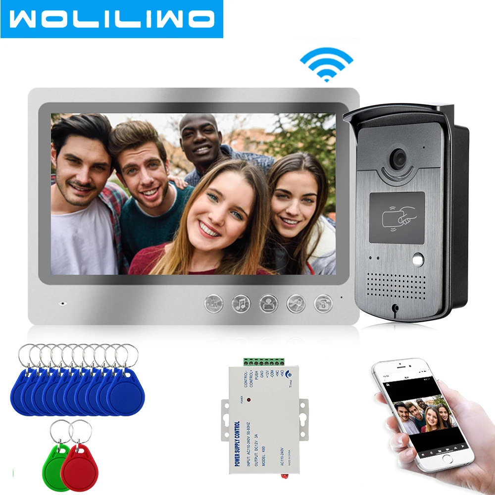 

9 Inch Wifi IP Video Intercom Doorbell Record System IR Night Vision RFID Doorphone Camera Phone Remote Unlock Monitor for Home