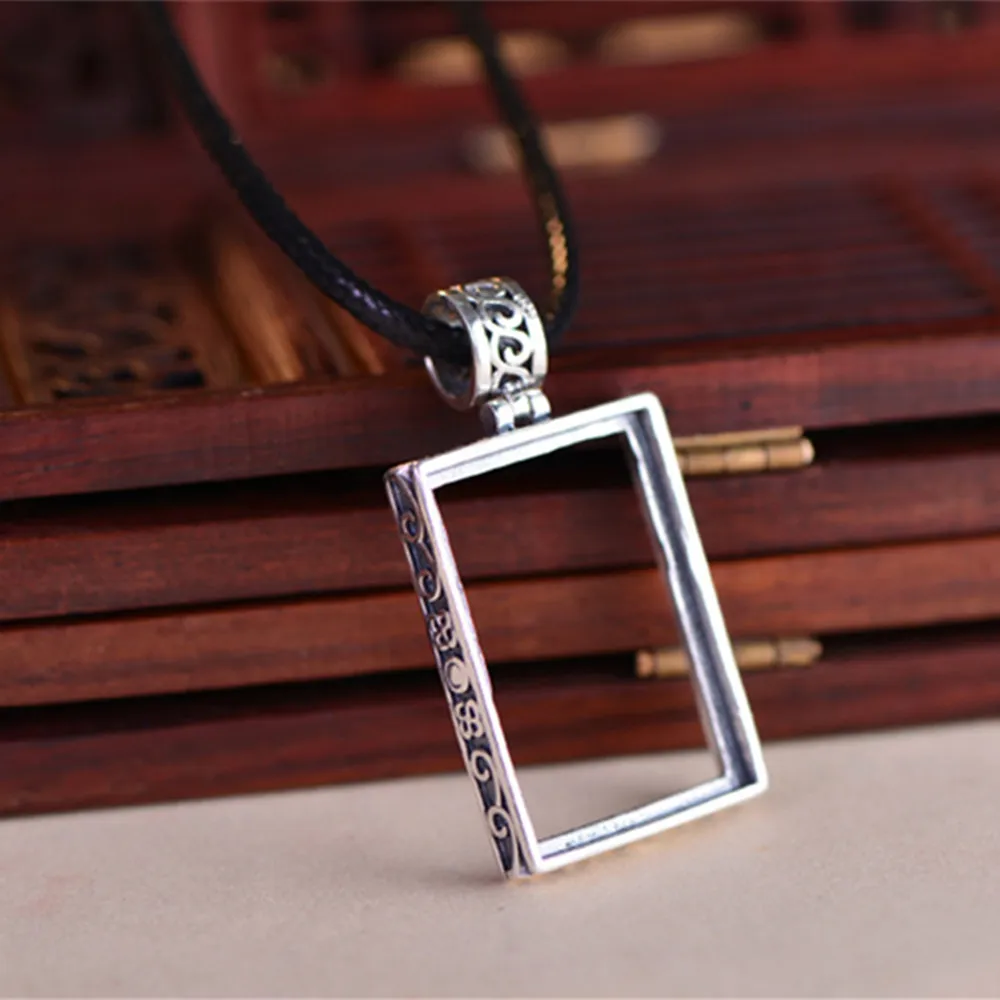 Joanlyn Thai Sterling Silver Pendant Blank Rectangle Pendant Setting (20x28mm Rectangle Blank) P013B