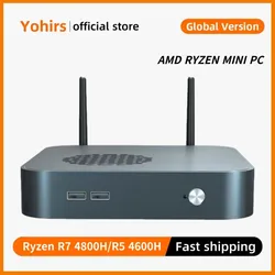 Mini Pc AMD para Gamer, ordenador de sobremesa potente de 7nm, Ryzen7, 4800H, R9, 5900HX, Vega 8, 2 x DDR4, NVME, Windows S10, HDMI2.0, DP, tipo C, 4k, WIFI6e