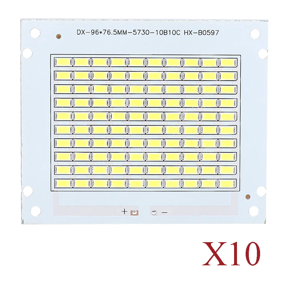 lumens led luz de inundacao dc3032v epistar pcb branco 6000k led chips placa recurso projector led contas lampada 10 pcssmd5730 50w alta 01