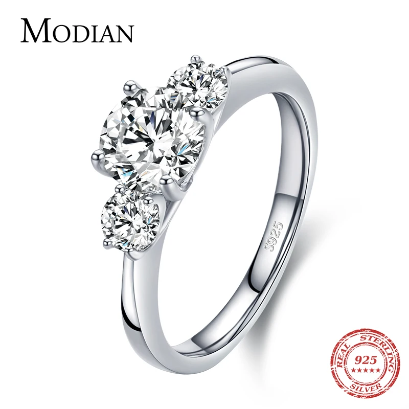 Modian Classic Design Real 925 Sterling Silver Ten Hearts Arrow Zirconia Finger Rings For Women Wedding Anniversary Fine Jewelry