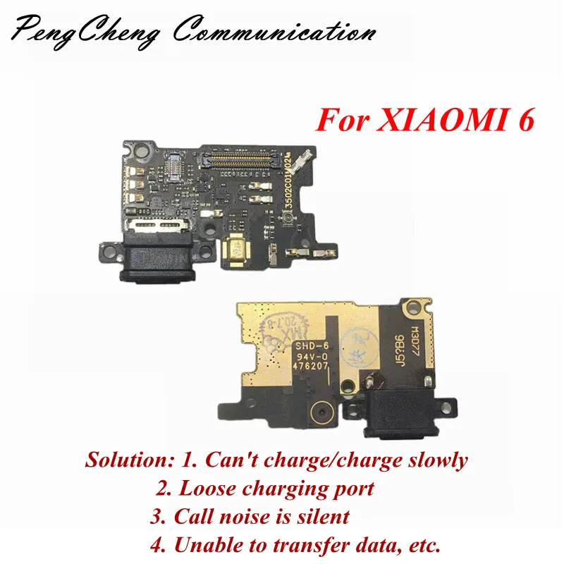 

1 шт. для зарядного порта USB XIAOMI 6, запасные части платы, гибкий кабель с микрофоном, запасные части