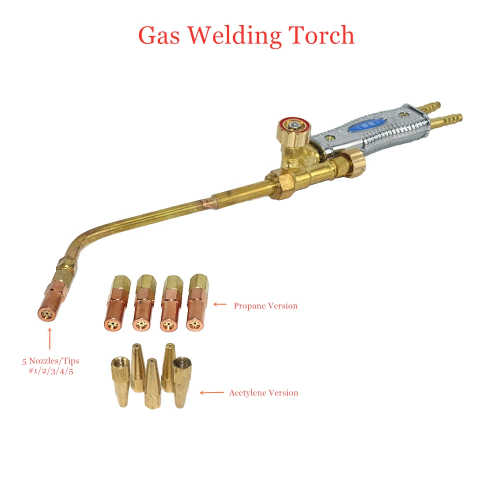 5 uds punta de soldadura oxígeno propano Gas acetileno M8 para boquilla de soplete de soldadura H01-6