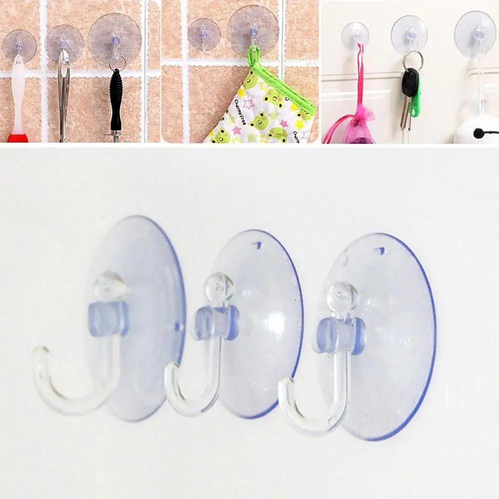 10 Pcs/Set Suction Cup Hook Set Transparent Wall Hooks Suckers Kitchen Bathroom Hangers Suction Cup Hooks