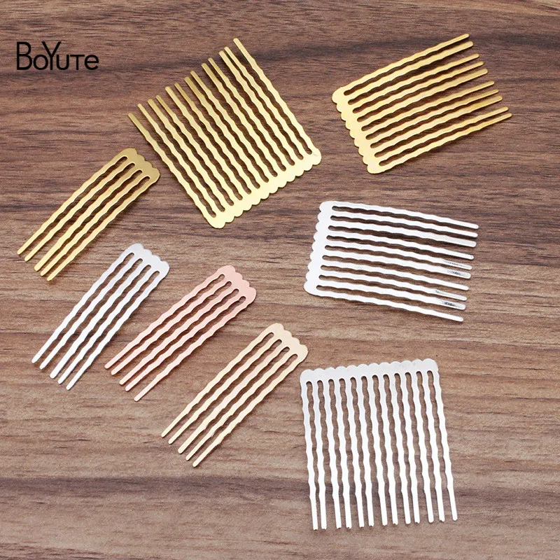 BoYuTe (20 Pieces/Lot) 50MM Height 5/10/13 Teeth Metal Brass Hair Comb Materials Diy Handmade Hair Accessories