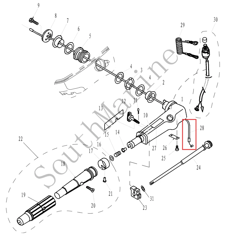 

Boat Motor 68D-F6301-00 Throttle cable assy for Yamaha F4 F5 outboard motor 4-stroke