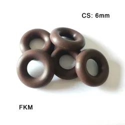 FKM Rubber O-Rings Seal CS 6mm Fluorine Rubber Washers Sealing Elastic Band High-temperature Corrosion Resistance Random Color