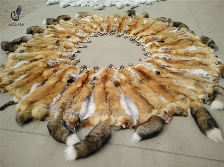 Wholesale large size blue Fox Fur Skin / real natural fox fur pelt