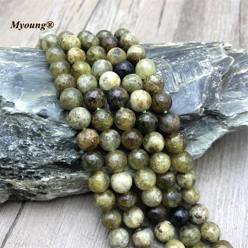 

8MM Natural Peridot Round Stone Beads,Olivine Loose Spacer Birthstone Beads For DIY Jewelry Making MY210507