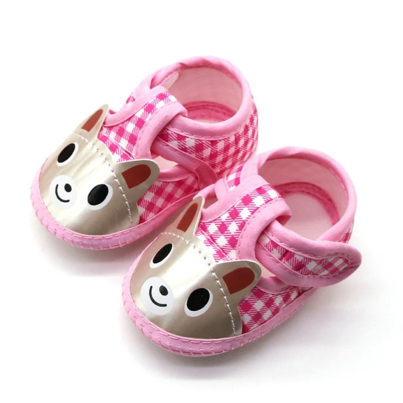 Baby Girl Boy Cartoon Bear Pattern Shoes Plaid  Casual Cotton Shoes Newborn Anti-Slip Toddler Shoes Hot Autumn Ins