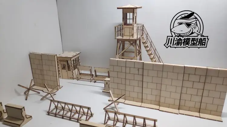 CY710 1/35 Scale Wooden Checkpoint Set DIY Scene