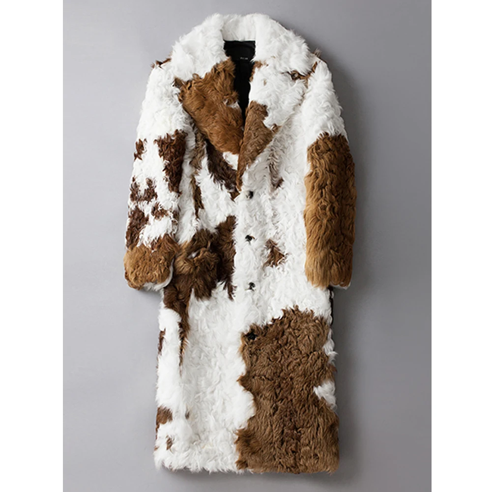 2019 New Mens Shearling แจ็คเก็ตแฟชั่นเสื้อหนังยาวธรรมชาติเสื้อขนสัตว์บุรุษฤดูหนาวเสื้อขนสัตว์